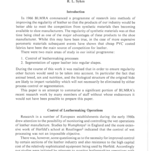 Factors Affecting the Regularity of Leather Made from Cattle Hides