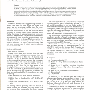 Fungicides for Treating Wet Blue Hides