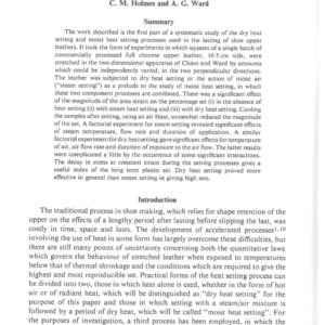 Heat Setting of Leather Under Two Dimensional Stress