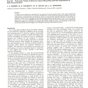Investigation of Commercial Chrome-Tanning Systems Part VI Full-Scale Trials of Chrome Liquor Recycling and the Importance of Salt Concentration