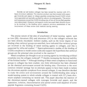 Isolation of Some Chromium-Containing Peptides from Tanned Rat Tail Tendon Soluble Collagen
