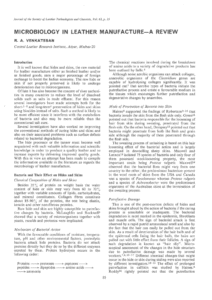 Microbiology in Leather Manufacture - A Review