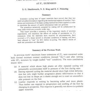 Modulus Properties of Upper Materials Part II Extension Cycling Tests on Poromerics at 5% Extension
