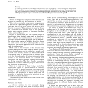 New Trends in Leather Dyestuff Development and Classification