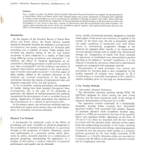 Physical Testing of Karakul Pelts