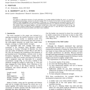 Redevelopment of Medieval Leathers for the Curragh "Brendan's" Transatlantic Voyage 1976