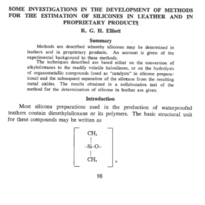 Some Investigations In The Development Of Methods For The Estimation Of Silicones In Leather And In Proprietary Products