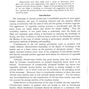 Suggestions For The Use Of Mimosa Extract For Retanning