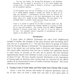 The Dependence Of Tearing Loads On Thickness
