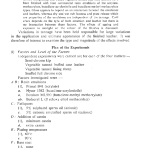 Finishing Of Leathers Of Different Tannage