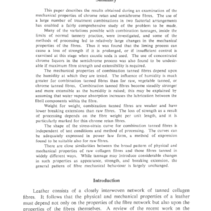 The Mechanical Properties Of Combination Tanned Collagen Fibres