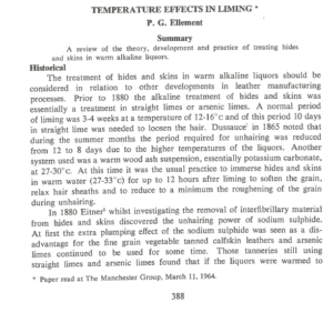 Temperature Effects In Liming