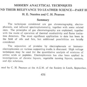 Modern Analytical Techniques And Their Relevance To Leather Science—Part II