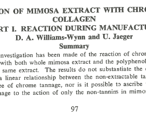 The Reaction Of Mimosa Extract With Chrome Tanned Collagen Part I. Reaction During Manufacture