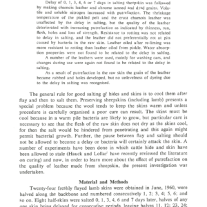 Curing And Quality Of Sheepskins: The Effect Of Delayed Curing On The Quality Of Grain And Chamois Leather