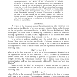 The Kinetics Of Chrome Tannage Part II: Comparison of the Kinetics of Co-ordination of Trivalent Chromium Ions to Acetate Ions, Hide Powder and Pelt Pieces