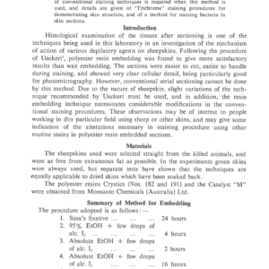 Routine Preparation And Staining Of Sheepskin Sections For Histological Examination