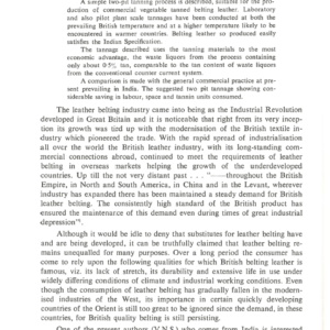 The Rapid Production Of Belting Leathers By A Simple Two-Pit Tannage