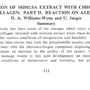 The Reaction Of Mimosa Extract With Chrome Tanned Collagen Part II. Reaction During Manufacture