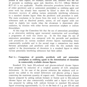 Report Of The Mineral Tanning Materials Analysis Committee