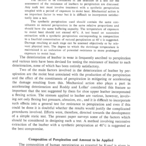 Action Of Perspiration On Leather Part III: A Laboratory Test For The Assessment Of The Relative Stability Of Leathers To Perspiration