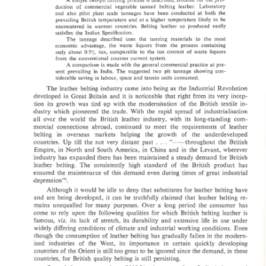 The Rapid Production Of Belting Leathers By A Simple Two-Pit Tannage