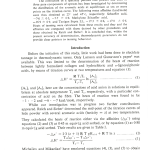 Thermodynamics Of The Interaction Between Pure Components Of Syntans And Hide Powder