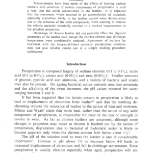 The Effect Of The Accumulation Of Perspiration Residues In Leather