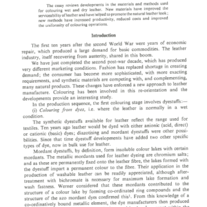 Developments In The Colouring Of Leather In The Last Decade