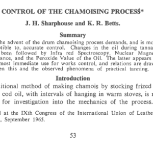 Control Of The Chamoising Process