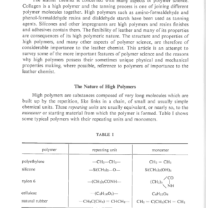 The Structure And Properties Of Natural And Synthetic High Polymers