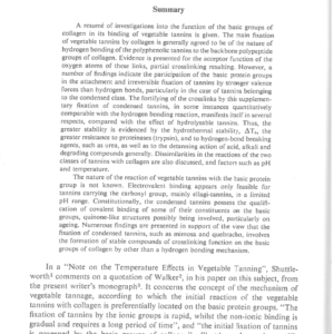 The Function Of The Basic Groups Of Collagen In Its Reaction With Vegetable Tannins