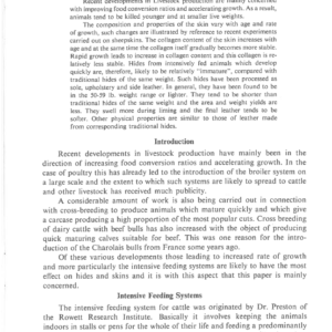 Recent Developments In Livestock Production And Their Influence On Hides, Skins And Leather