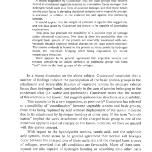 The Role Of The Basic Groups Of Collagen In Vegetable Tanning