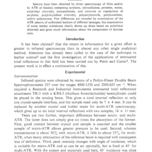 The Study Of Some Leathers, Leather Finishes, And Leather Substitutes By Attenuated Total Reflectance Spectroscopy In The Infrared