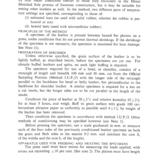 Assessment Of The Resistance Of Air Dry Insole Leathers To Heat With Special Reference To The Direct Moulded Sole Process Of Footwear Construction