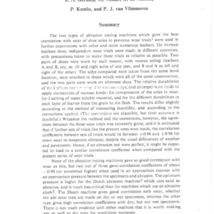 The Correlation Between Wear Trials And Abrasion Tests Of Sole Leather: A Report On The Second Series Of Experiments Organised By The Physical Testing Com Mission Of The International Union Of Leather Chemists’ Societies