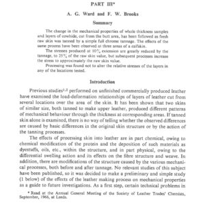 Relationship Of Mechanical Properties To Structural Variation Through The Thickness Of Skin And Leather Part III