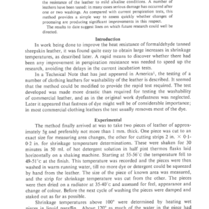 A Rapid Test For The Resistance Of Leather To Mild Alkaline Treatments And Its Implications