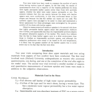 Wear Trials For The Comparison Of Leather And Synthetic Shoe Upper Materials