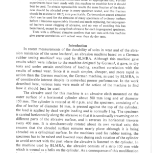 The Abrasion Testing Of Sole Leather: An Examination Of Factors Which Influence Measured Rates Of Abrasion