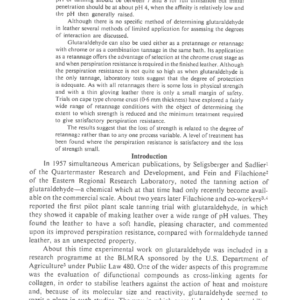 Glutaraldehyde Tannages