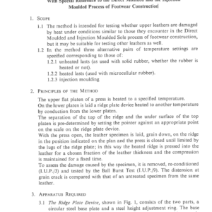 Assessment of the Resistance of Air Dry Upper Leathers to Heat With Special Reference to the Direct Moulded and the Injection Moulded Process of Footwear Construction
