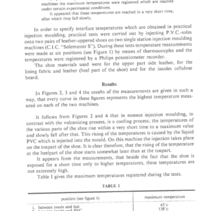 Some Temperature Measurements On Single Station Injection Moulding Machines