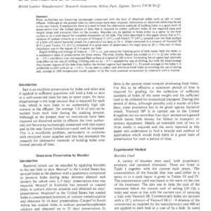 Short-Term Preservation