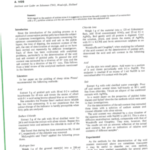 Some Notes on the Analysis of Pickled Skins