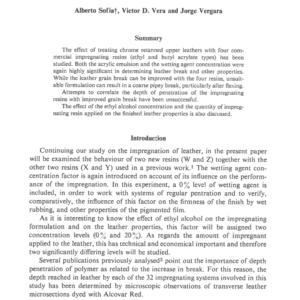 Surface Impregnation of Leather Part II Behaviour of Some Acrylic Impregnants