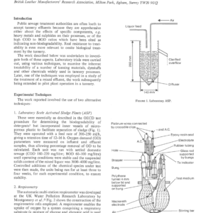 The Biodegradability of Tannery Chemicals