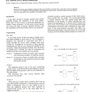 The Effect of Dye Constitution on the Wettability of Chrome Leather