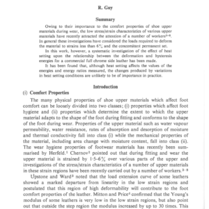 The Effect of Heat Setting on the Low Stress/Strain Characteristics of a Full Chrome Side Leather